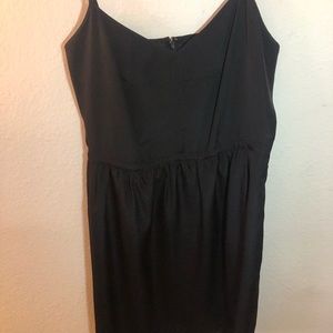 J Crew black silk mini dress with pockets
